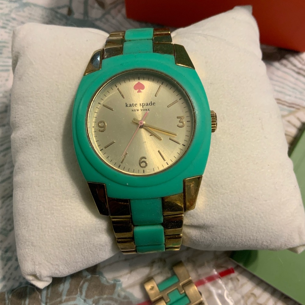 Kate Spade ♠️ Teal Gold Watch EUC